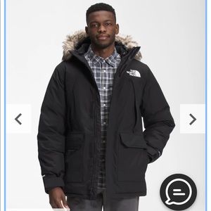 Mens North Face Grey Parka - large